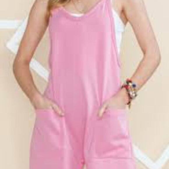 BOUTIQUE SPAGHETTI NWOT STRAP SLOUCHY POCKET ROMPER (2) MULITPLE SIZES - Picture 6 of 6